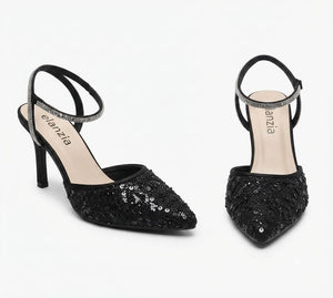 Rhinestone Pointed Toe Slingback Stiletto
